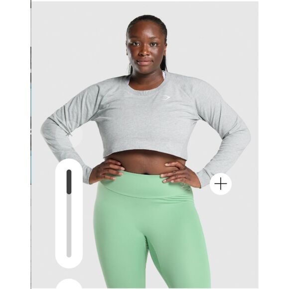 Gymshark Gray Training Cropped Sweater Size Small - Picture 1 of 7